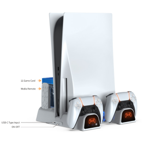 Suporte de refrigeração, suporte para manípulos, suporte para jogos, luz ambiente para PS5/Slim/PRO Dobe TP5-3532D